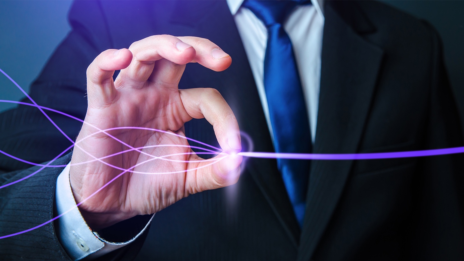Businessman Demonstrating Digital Security Concept