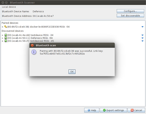 Defensics Bluetooth Device Scanner Interface