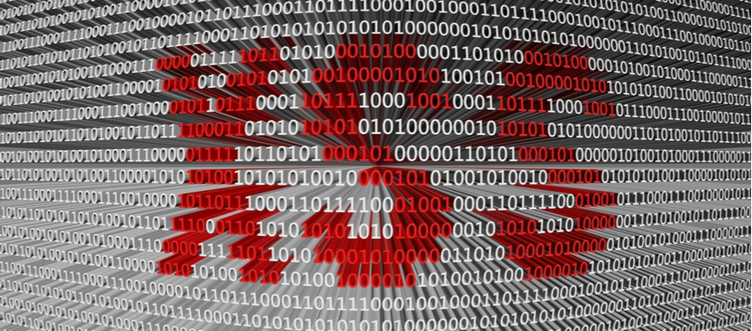 Binary Code With Red XSS Warning