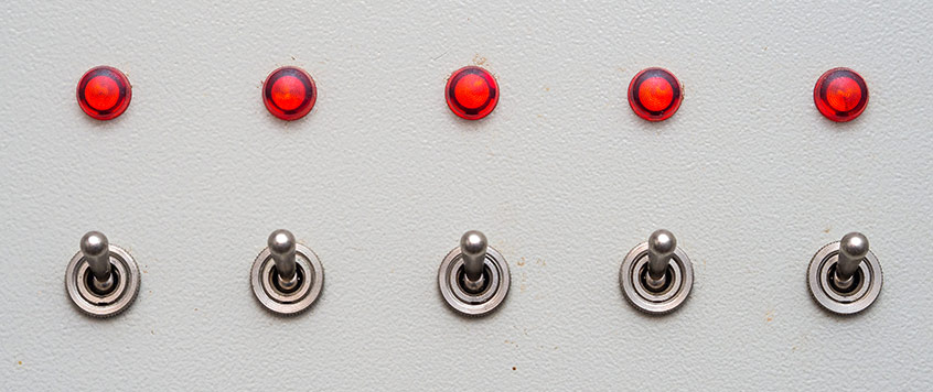 Control Panel with Red Indicator Lights