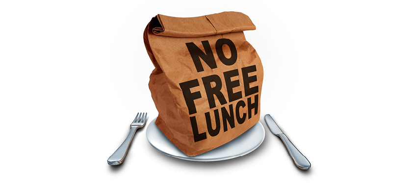 No Free Lunch Bag On Plate