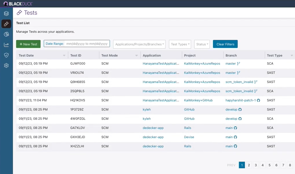 A visual of the Polaris dashboard showing appsec testing